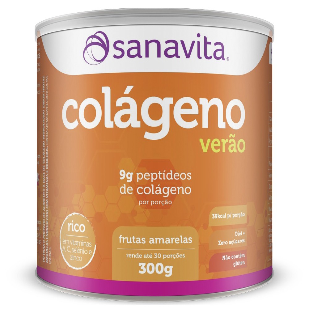 Colágeno Hidrolisado - Verão Frutas Amarelas 300g Sanavita Colágeno Hidrolisado - Verão Frutas Amarelas 300g Sanavita