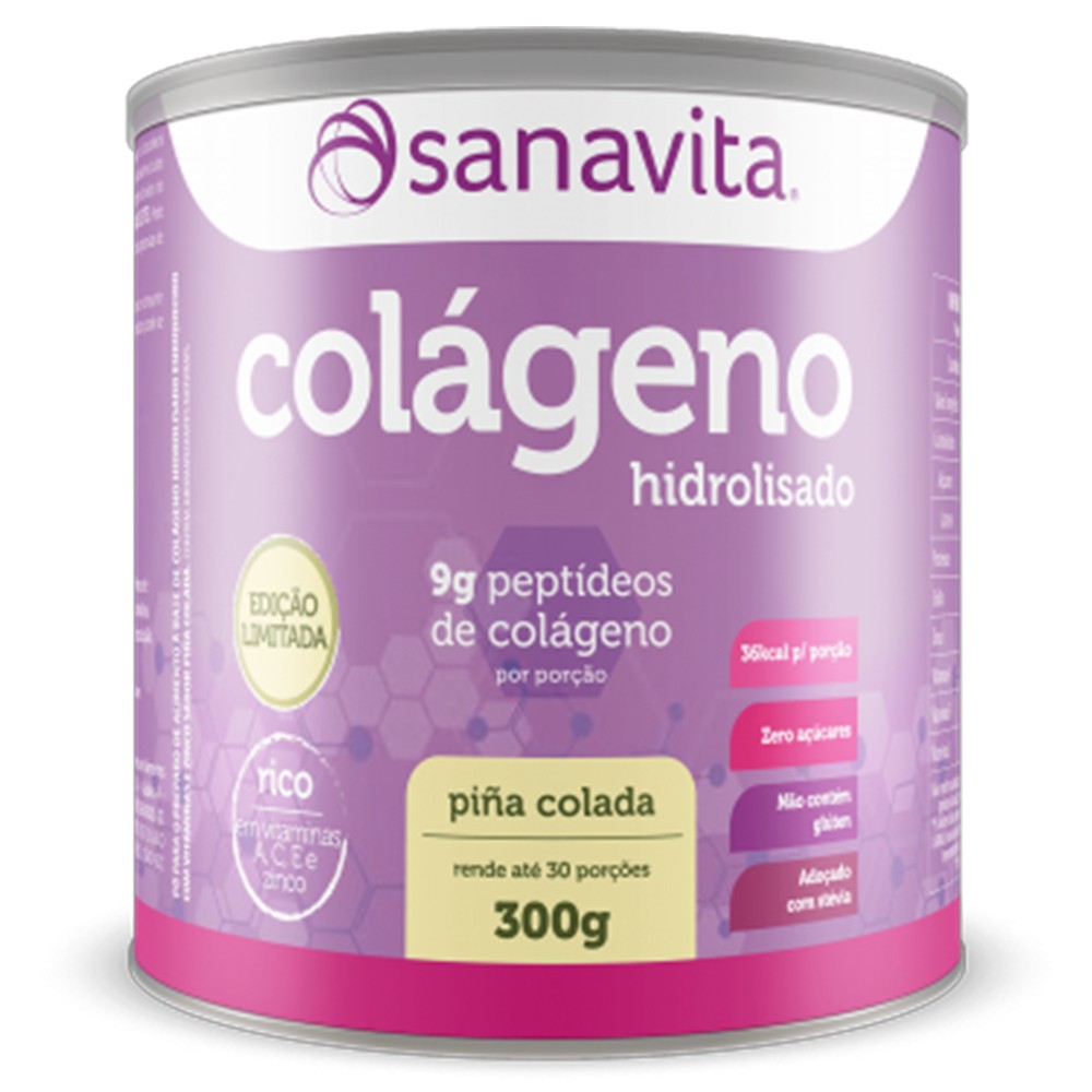 Colágeno Hidrolisado Piña Colada 300g Sanavita Colágeno Hidrolisado Piña Colada 300g Sanavita