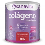 Colágeno Hidrolisado - Morango + Açaí 300g Sanavita Colágeno Hidrolisado - Morango + Açaí 300g Sanavita