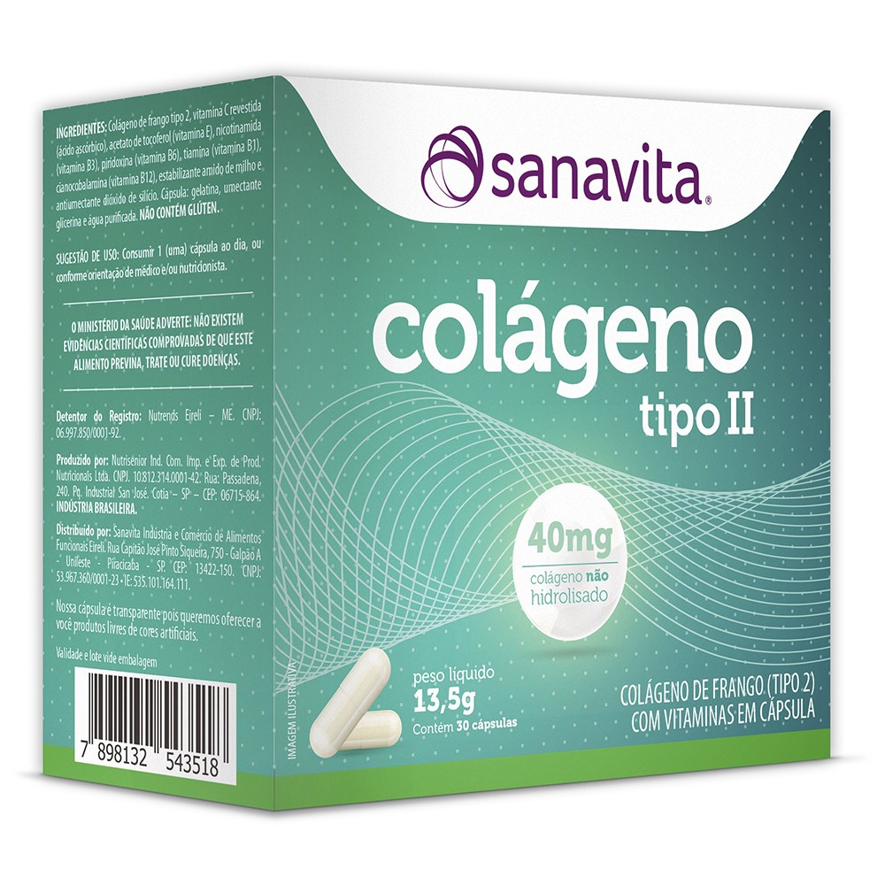 Colágeno Tipo II 30 Cápsulas Sanavita